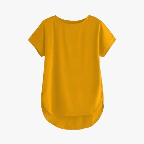 Women Solid Round Neck Cotton  T-Shirt